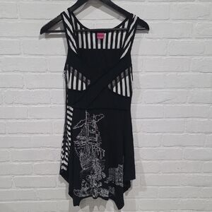 Save The Queen Black and White Striped Mini Dress